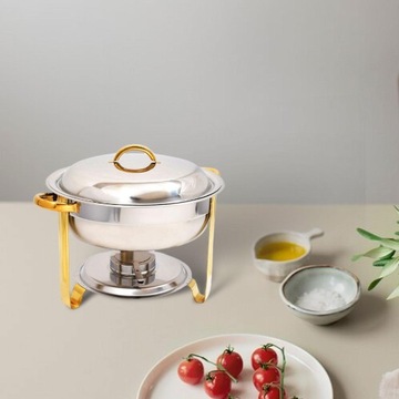 Набор подогревателей для шведского стола Chafing Dish 4,5 л, сервировочный стол и серебро-золото
