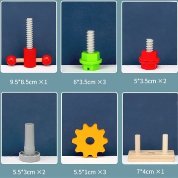 Детский деревянный ящик для инструментов Набор строительных инструментов 15-в-1