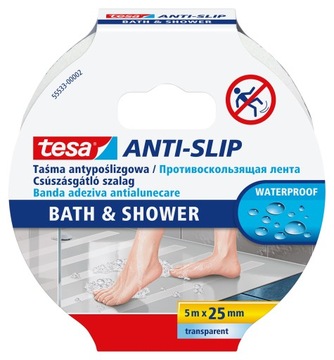 Taśma klejąca samoprzylepna antypoślizgowa do wanny pod prysznic 5m x 25mm