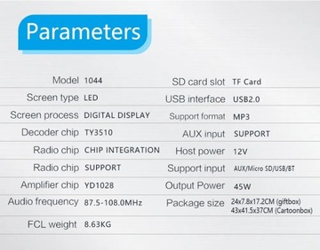 Автомобильное радио в тире 1 Din магнитофон MP3-плеер