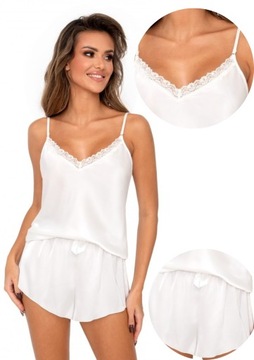 PIŻAMA SATYNOWA DONNA TIFFANI 1/2 ecru XL/42