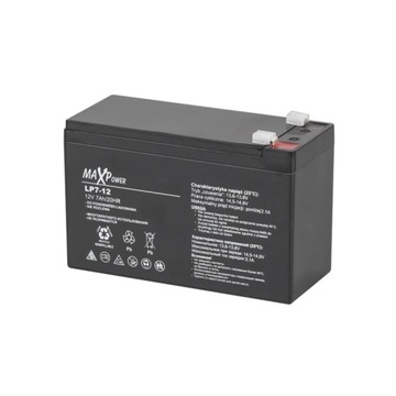 BAT0402 Akumulator żelowy 12V 7Ah MaxPower