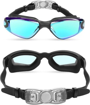 Bezzee Pro Okulary Pływackie Ochrona UV z Regulowanym Silikonowym Paskiem