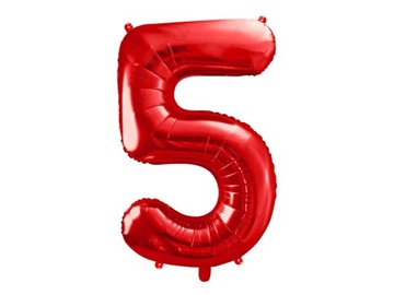 Balon foliowy Cyfra 5 czerwona