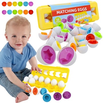 SORTER JAJKA UKŁADANKA EDUKACYJNA ZABAWKA PUZZLE MONTESSORI DOPASUJ KSZTAŁT
