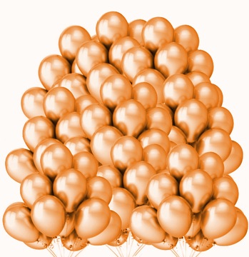 BALONY POMARAŃCZOWE METALICZNE 100szt urodziny rok