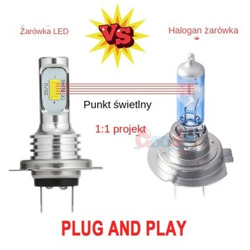ŻARÓWKI LED H7 CSP LIGHT PRO LAMPA ŻARÓWKA 6500K HOMOLOGACJA E11