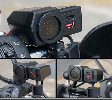 Вольтметр температуры USB-зарядного устройства для мотоцикла