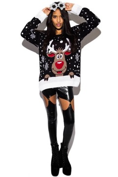 Świąteczny Sweter z reniferem Rudolf MIKOŁAJ M/L