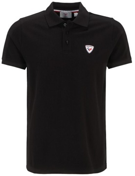 Koszulka polo męska ROSSIGNIOL czarna z małym logo regular fit - L