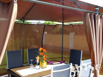 САДОВЫЙ ПАВИЛЬОН 3X4 САДОВАЯ ПАЛАТКА СВЕТОДИОДНОЕ ОСВЕЩЕНИЕ ШТОРЫ КОРИЧНЕВЫЕ КОРИЧНЕВЫЕ