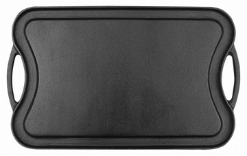 Płyta ŻELIWNA Grillowa na OGNISKO Grilla Patelnia Grill Dwustronna 42x25 cm