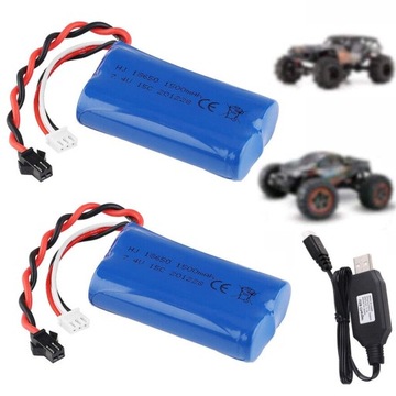 2 AKUMULATORY LITOWO-JONOWE 7,4 V 1500 MAH Z ŁADOWARKĄ USB