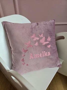 Poduszka Dekoracyjna z Haftem Personalizowana Ozdobna Imię Dziecka Prezent