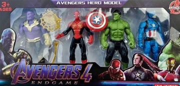 FIGURKI AVENGERS 4x KAPITAN AMERYKA HULK SPIDERMAN
