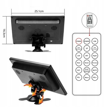 10-ДЮЙМОВЫЙ HD LED МОНИТОР С HDMI VGA AV BN 12V ЖК-ЭКРАН ЧЕРНЫЙ