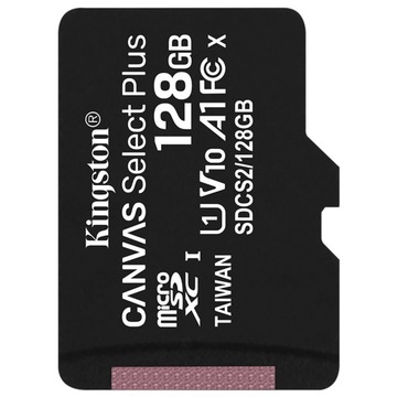 Карта памяти MicroSD Canvas Select Plus емкостью 128 ГБ, 100 МБ/с.