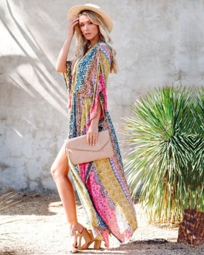 ДЛИННОЕ ПАРЕО ДЛЯ ПЛЯЖНОГО НАРЯДА, АЦТЕЧЕСКИЙ УЗОР