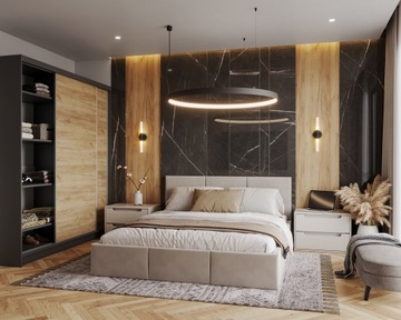 ДЕНВЕР двухдверный шкаф-купе 200 см + зеркальный штанга + гардеробные полки