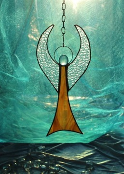 Современный стеклянный ангел, Тиффани янтарь