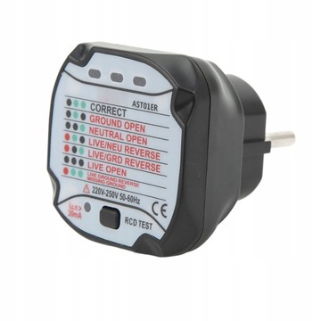 TESTER GNIAZD GNIAZDEK SIECIOWYCH Z RCD 220-250V