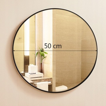 DUŻE LUSTRO OKRĄGŁE INDUSTRAILNE ŁAZIENKOWE SALON SYPIALNIA CZARNE 50CM XXL