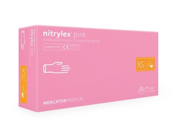 Rękawice różowe nitrylowe nitrylex pink XS 100 szt., rękawiczki jednorazowe