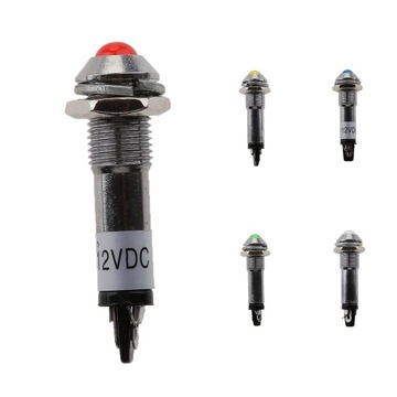 Светодиодный индикатор панели 12 В, 8 мм, красный для автомобиля