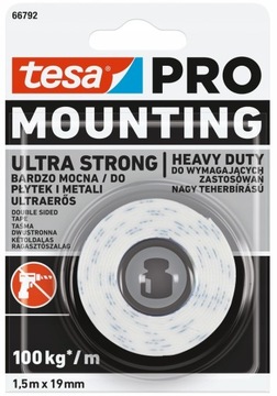Taśma montażowa Tesa PRO Mounting 1,5mx19mm mocna