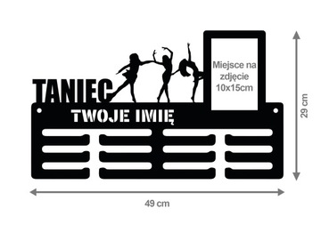 Wieszak na medale z ramką TANIEC 242.1 49cm