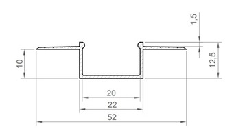 Profil aluminiowy do taśm LED 2m srebrny do płyt GK 14-3 z kloszem mlecznym