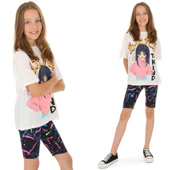 Krótkie legginsy, KOLARKI, wzory 140-146 - 032