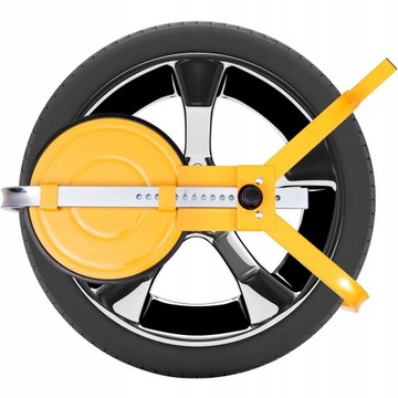 1352. BLOKADA ANTYKRADZIEŻOWA KOŁO SAMOCHODU PRZYCZEPY Anotek żółta