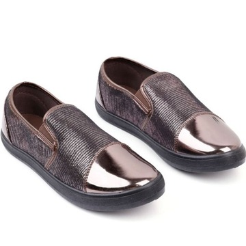 Slip on brązowe 4 Genoveva 38 Brązowy
