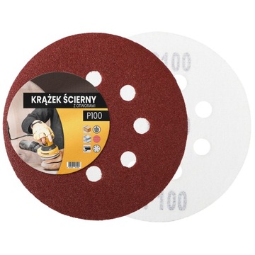 50 дисков наждачной бумаги с отверстиями на липучке, диски 125 мм P100, абразивный диск