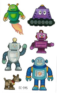 Tatuaże zmywalne dla dzieci ROBOTY EC345