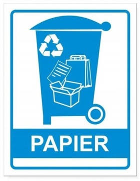 NAKLEJKA NA KOSZ DO SEGREGACJI ŚMIECI PAPIER 11x8