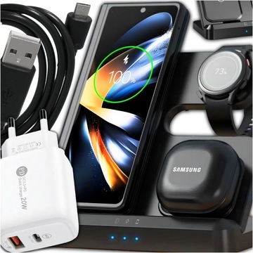 ŁADOWARKA INDUKCYJNA BEZPRZEWODOWA DO SAMSUNG S22 S23 S24 GALAXY WATCH 3W1