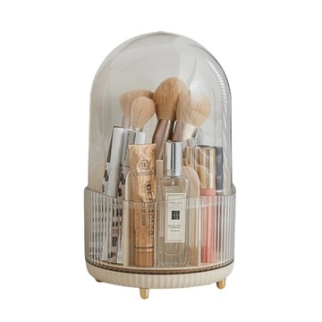 Stojak organizer na kosmetyki perfumy beżowy DUŻY obrotowy 360° do make-up