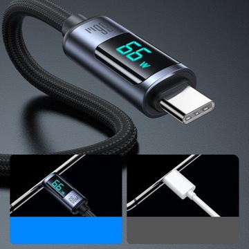 КАБЕЛЬ USB C – USB A 66 Вт СО СВЕТОДИОДНЫМ ДИСПЛЕЕМ JOYROOM, 480 Мбит/с, КАБЕЛЬ 1,2 М