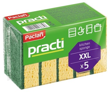 GĄBKI do NACZYŃ zmywaki kuchenne Uniwersalne Paclan Practi - 5 sztuk
