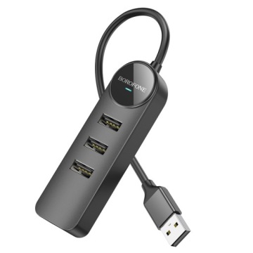 Borofone 4in 1 Адаптер-концентратор 4x Разветвитель USB 3.0 с кабелем 0,2 м