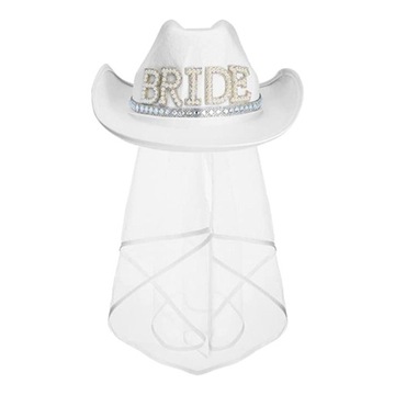 Western Decor White Rhinestone Bride Cowboy