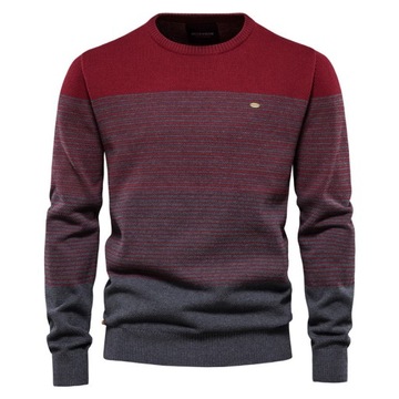 Sweter męski elegancki klasyczny norweski wzór