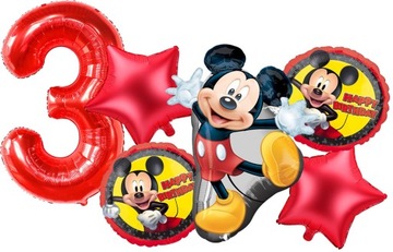 BALON CYFRA 3 TRZY LATA MYSZKA MICKEY MIKI NA TRZECIE URODZINY 80 CM
