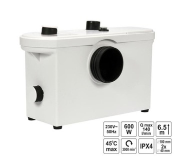 FALA POMPA WC 600W Z ROZDRABNIACZEM T75951