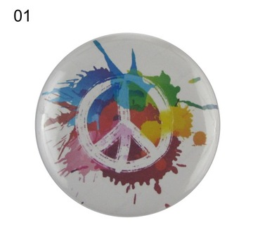 Пуговица булавка 58мм Pacyfka Peace, много узоров