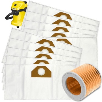 10x WORKI DO ODKURZACZA KARCHER WD3 WOREK WD 3 WD WD 6 SE 4001 Plus FILTR