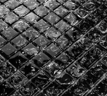 Mozaika szklana ICE BLACK efekt popękanego szkła