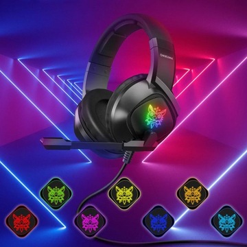 ONIKUMA K19 НАКЛАДНЫЕ ПРОВОДНЫЕ ИГРОВЫЕ НАУШНИКИ С МИКРОФОНОМ ДЛЯ ПК RGB